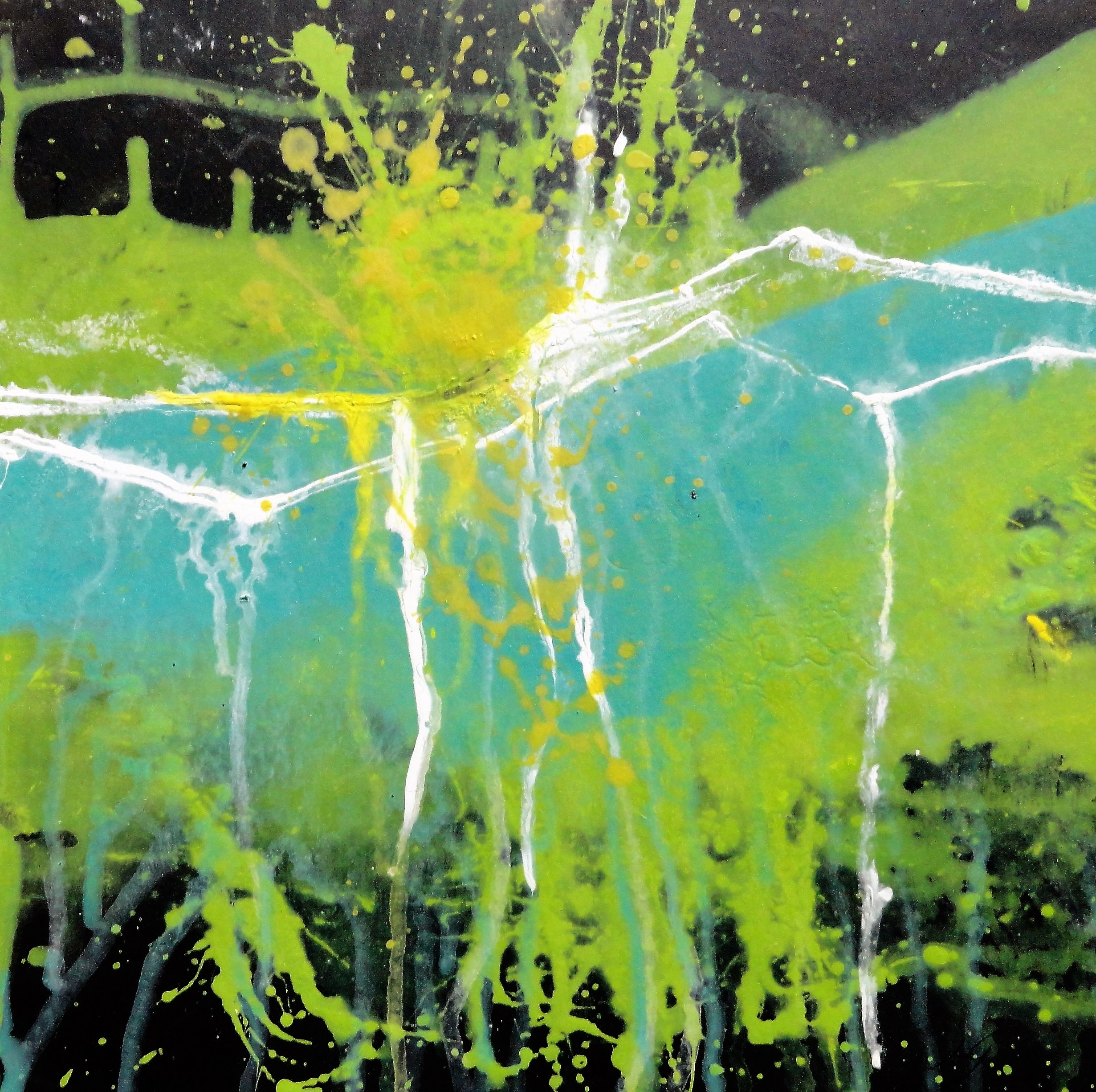 Bild Abstrakt gelb bis blau