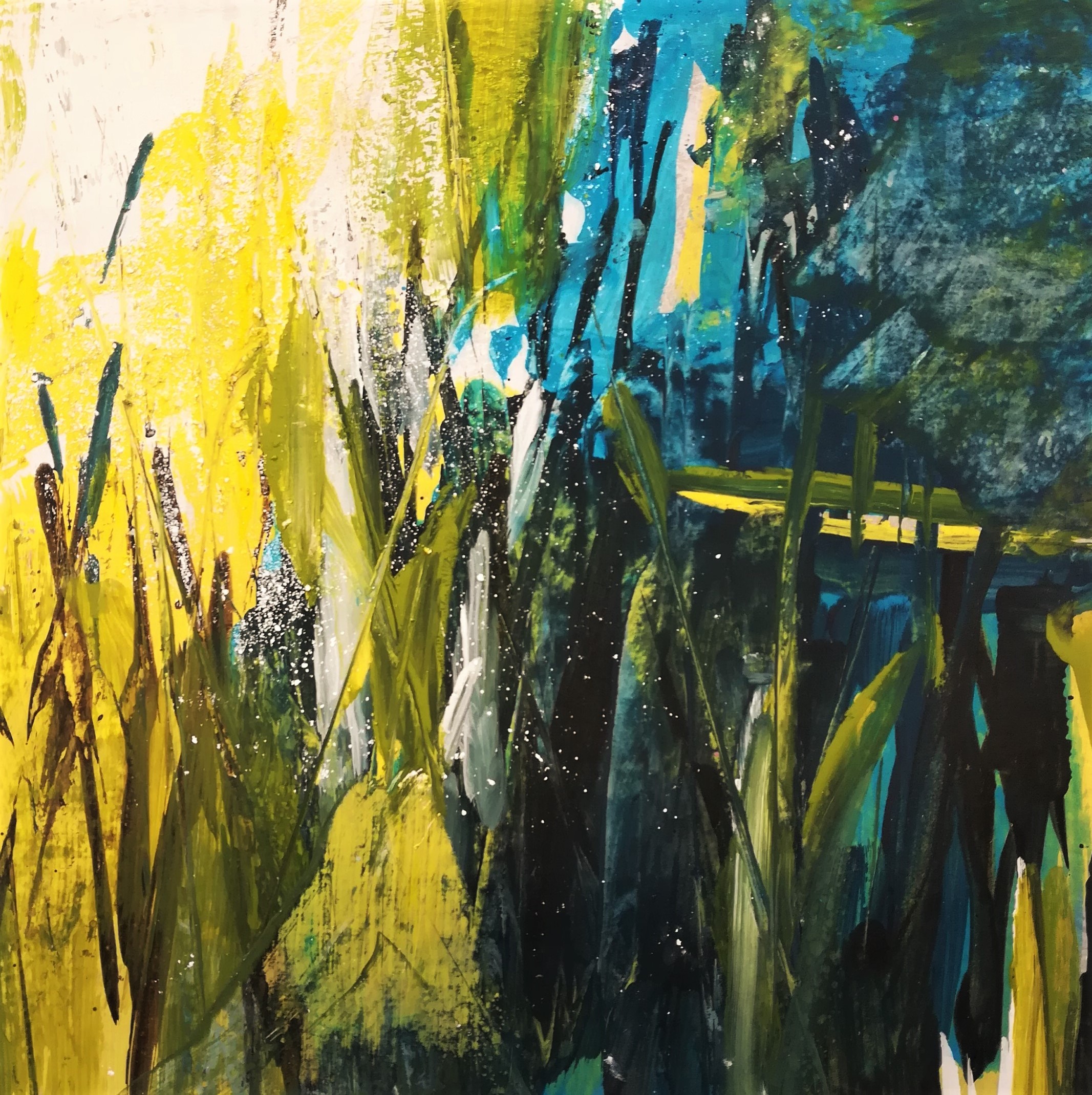 Bild Abstrakt grün/gelb